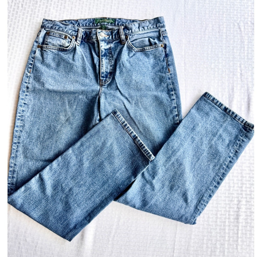 Lauren Ralph Lauren Straight Leg Jeans‎ Medium Wash High Rise Womens 10 Denim